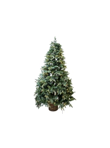 Chic Antique Künstlicher Weihnachtsbaum Fleur mit Korb & LED-Lichterkette mit Timer in g