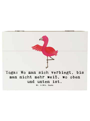 Mr. & Mrs. Panda Holzkiste Yoga Balance mit Spruch in Weiß