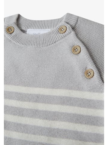 Stellou & friends Strick-Overall in grey white