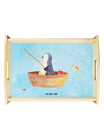 Mr. & Mrs. Panda Serviertablett Pinguin Angelboot ohne Spruch in Eisblau