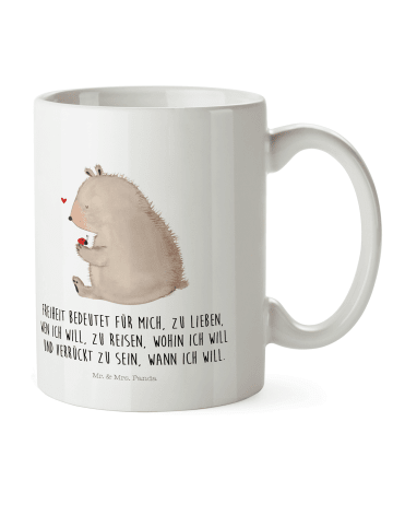 Mr. & Mrs. Panda Kaffeetasse Bär Marienkäfer mit Spruch in Weiß