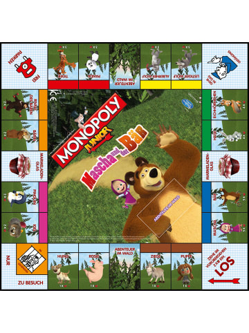 Winning Moves Monopoly Junior Masha und der Bär Brettspiel Gesellschaftsspiel Spiel in bunt