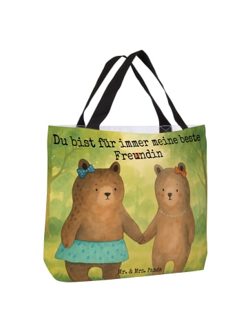 Mr. & Mrs. Panda Beuteltasche Bär Freundin Design mit Spruch in Weiß