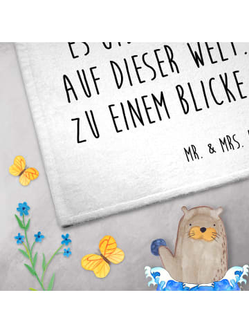 Mr. & Mrs. Panda Gästehandtuch Papa Bär mit Spruch in Weiß