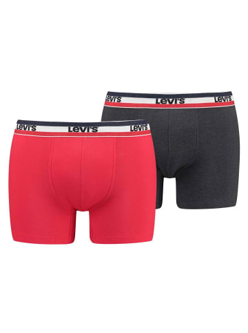 Levi´s Boxershort 2er Pack in Rot/Dunkelgrau