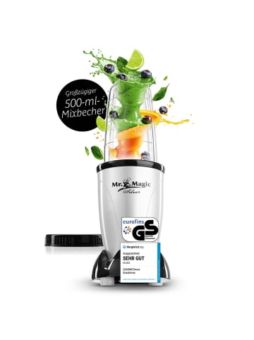 Gourmet Maxx Mixer Mr. Magic 4-tlg. 400W schwarz/silber  Silberfarben