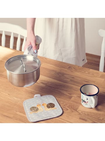 Mr. & Mrs. Panda Topfuntersetzer Schnecken Liebe ohne Spruch in Grau Pastell