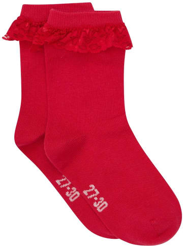 Minymo Kinder Socken "Ankle Sock with Lace" in Rot