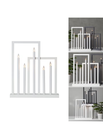 STAR Trading Kerzenleuchter 'Frame', 5-flammig, weiß