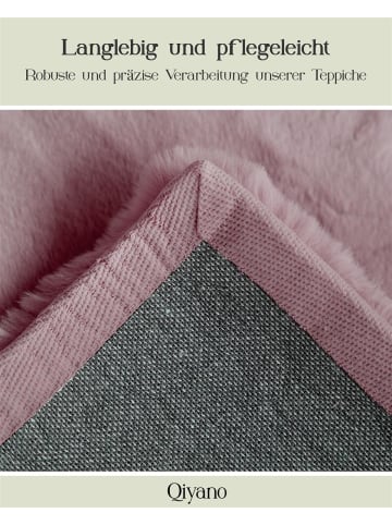 Qiyano Hochflorteppich Sungura in Rosa