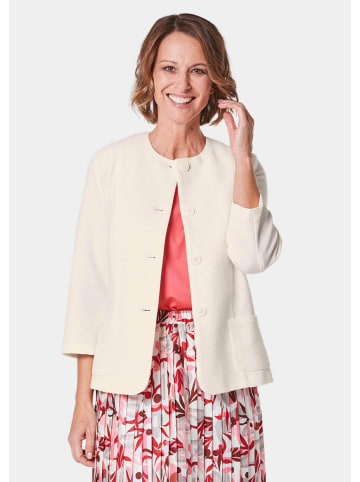 GOLDNER Kurzgröße: Bequeme Kleiderjacke mit Struktur in cremeweiß