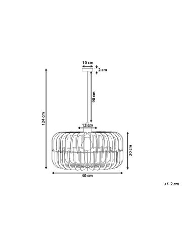 Beliani Pendelleuchten SOUS in Braun/Schwarz - (W) 40 x (H) 124 x (L) 40 cm