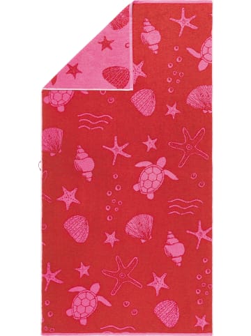 Erwin Müller Jacquard Strandtuch in rot-pink