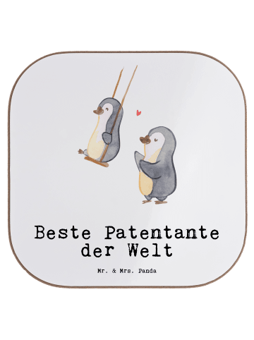 Mr. & Mrs. Panda Bierdeckel Pinguin Beste Erfindungante der Welt mi... in Weiß