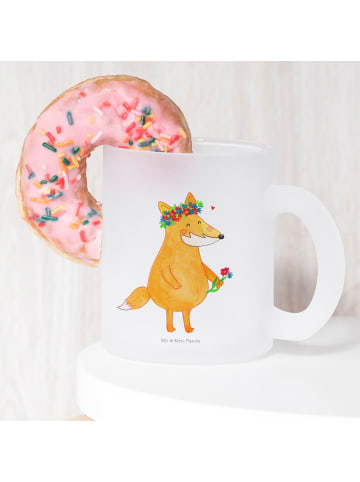 Mr. & Mrs. Panda Becher Fuchs Blumen ohne Spruch in Transparent