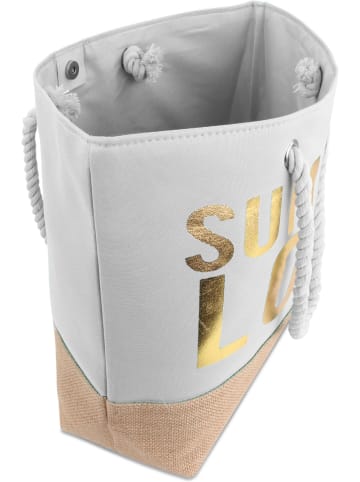 normani Bequeme Sommer-Umhängetasche, Strandtasche in Summer Love White/Gold