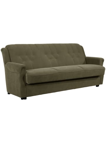 58 aufm Kessel SOFA 3-Sitzer mit Bettfunktion Kaylyn Flockstoff grün