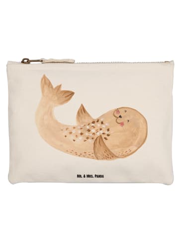 Mr. & Mrs. Panda Waschtasche Robbe Liegen ohne Spruch in Weiß