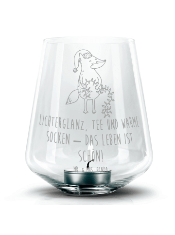 Mr. & Mrs. Panda Teelichthalter Fuchs Weihnachten mit Spruch in Transparent