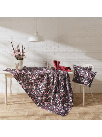 Erwin Müller Baumwolle Mitteldecke in schwarz-rosé