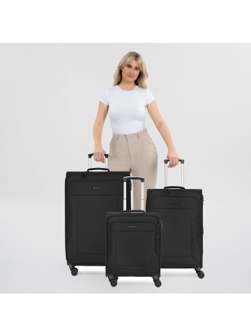 Franky Melbourne 3.0 4-Rollen Kofferset 3tlg. mit Dehnfalte in black