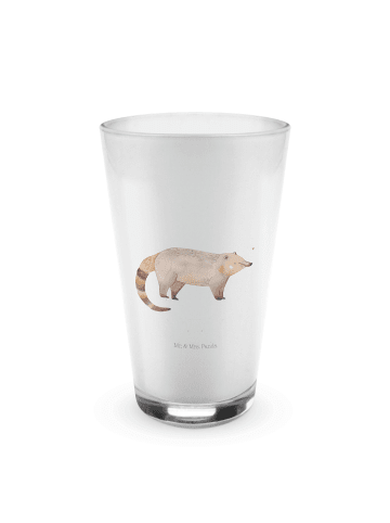 Mr. & Mrs. Panda Latte Macchiato Glas Nasenbär ohne Spruch in Transparent