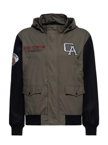 King Kerosin King Kerosin Übergangsjacke Los Angeles C.A. in olivgrün