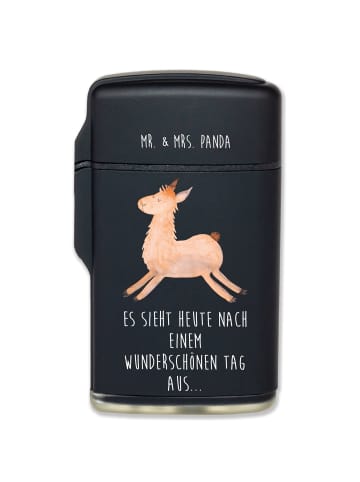 Mr. & Mrs. Panda Feuerzeug Lama Springen mit Spruch in Schwarz