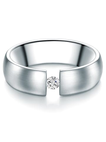 Trilani Ring Edelstahl verziert mit Kristallen von Swarovski® weiß in silber