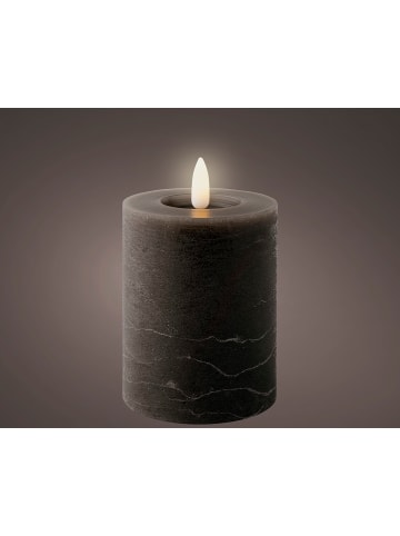 LUMINEO LED Wachskerze 11,2 x 7 cm batteriebetrieben in Grau