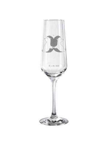 Mr. & Mrs. Panda Sektglas Igel händchenhaltend ohne Spruch in Transparent