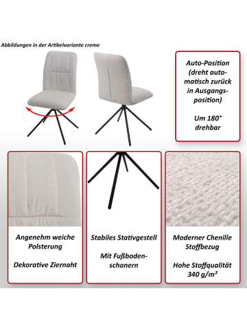 MCW 2er-Set Esszimmerstuhl N99 Auto-Return, Creme