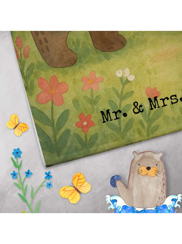 Mr. & Mrs. Panda Kinderhandtuch Bär Freundin Design ohne Spruch in Weiß