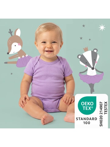 Schlummersack Bio Baby-Bodys kurzarm 5er-Pack in Mint-Lila