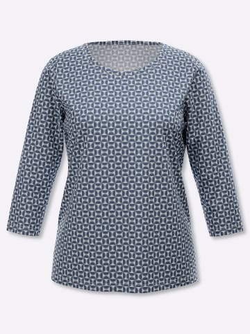 WITT WEIDEN Print-Shirt in rauchblau-ecru-bedruckt