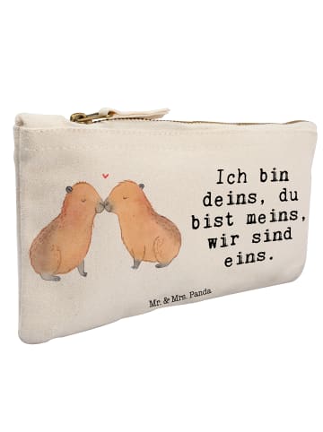 Mr. & Mrs. Panda Kulturbeutel Capybara Liebe mit Spruch in Weiß