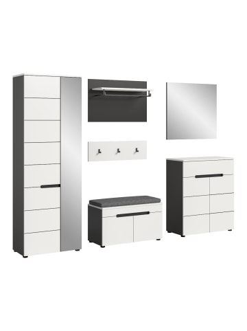 ebuy24 Garderobenmöbel Canu Weiß 255 x 37 cm