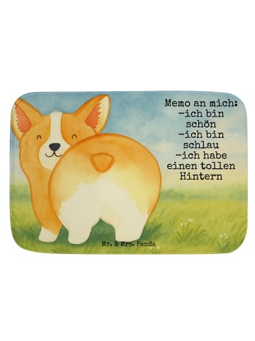 Mr. & Mrs. Panda Badteppich Corgi Po Design mit Spruch in Weiß