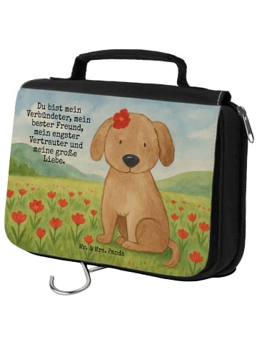 Mr. & Mrs. Panda Kosmetiktasche Hund Dame Design mit Spruch in Weiß