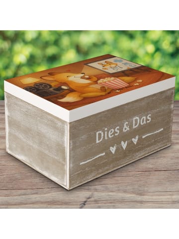 Mr. & Mrs. Panda Holzkiste Fuchs Filme gucken Design ohne Spruch in Weiß