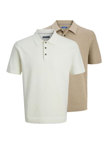 Jack & Jones Poloshirt Bluriley in Creme / Hellbraun