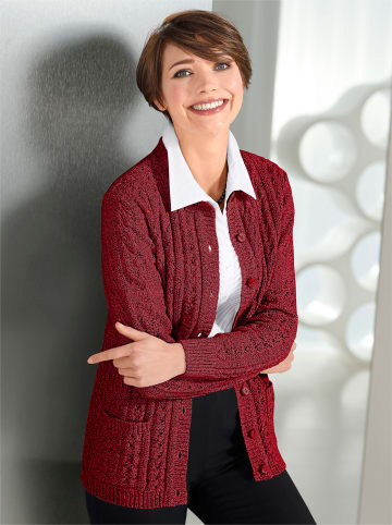 WITT WEIDEN Strickjacke in rot-meliert