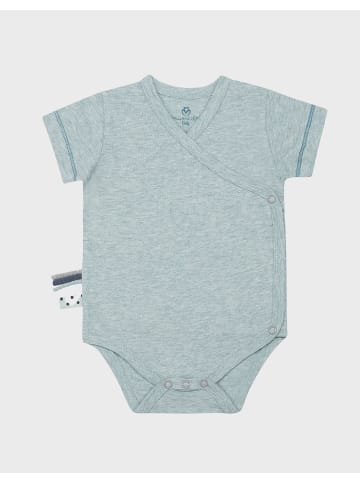 OrganicEra Baby Wickel-Kurzarmbody in Aqua Melange