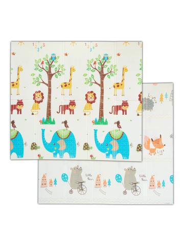 relaxdays Spielmatte "Tiere" in Bunt - (B)195 x (T)175 cm