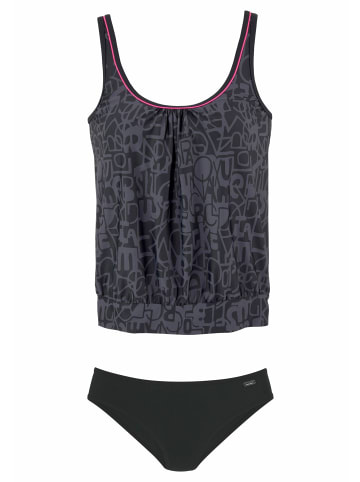 Venice Beach Oversize-Tankini in schwarz-grau