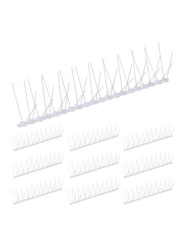 relaxdays 10 x Vogelabwehr-Spikes in Silber/ Transparent