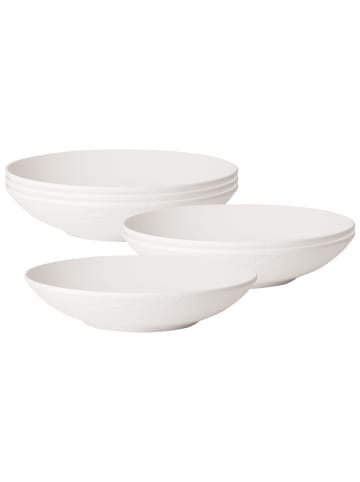 Villeroy & Boch 6er Set Schalen flach Manufacture Rock Blanc ø 23,5 cm in weiß