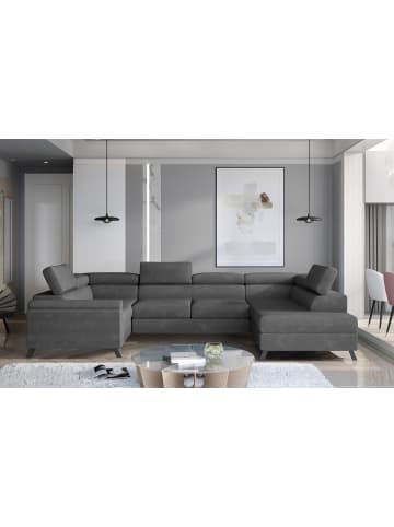 MF Design Esco Recamiere Rechts in Grau -  (L) 200 x (B) 336 x (H) 92 cm