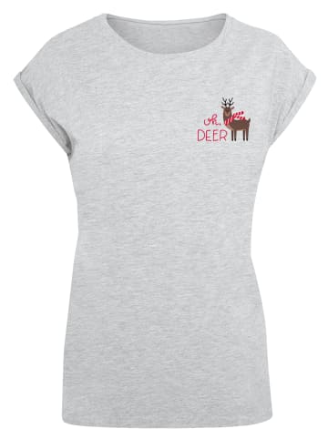 F4NT4STIC T-Shirt Christmas Deer in grau meliert