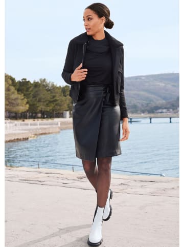 MADELEINE Kurzjacke mit abnehmbarem Webpelzkragen in schwarz